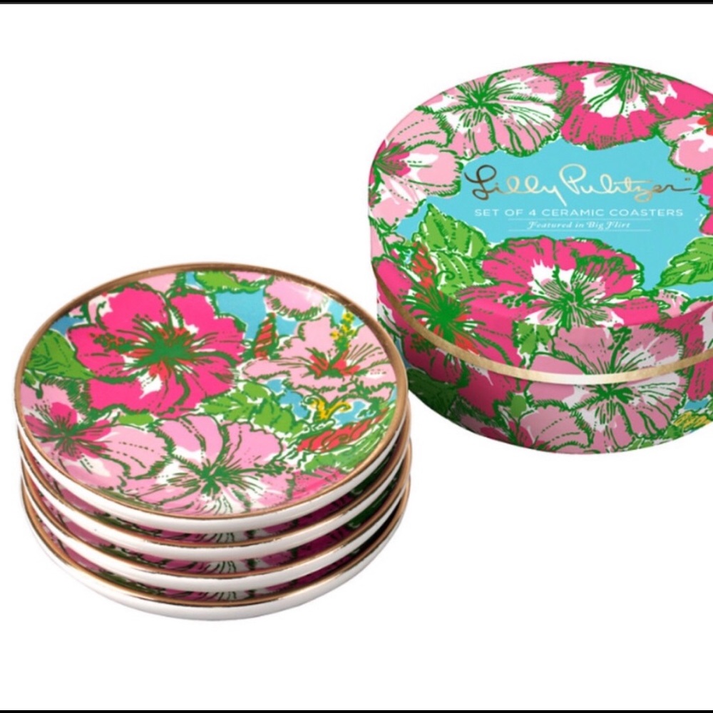 Lilly Pulitzer Big Flirt Set Coasters NWT REDUCED